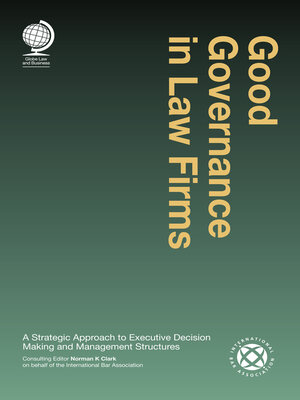 cover image of Good Governance in Law Firms